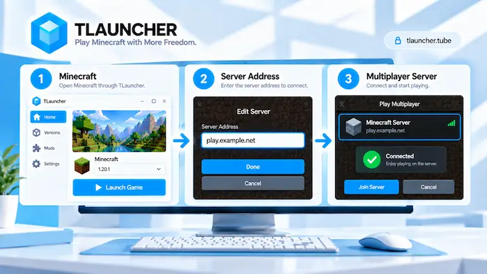 TLauncher server address and multiplayer connection